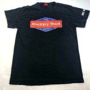 Happy Dad Hard Seltzer‎ Black T-Shirt Full Send Graphic Tee Medium